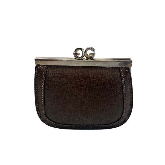 Gucci GG Kiss Lock Leather Coin Pouch -Great Vintage Gucci Find! - Picture 14 of 16